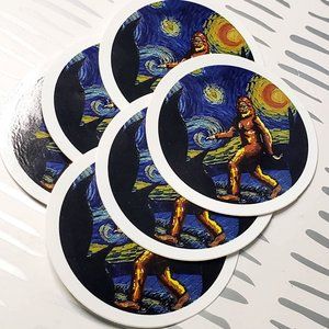 Bigfoot Starry Night Bundle of 6 Vinyl Stickers